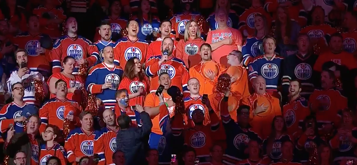 Oilers Fans Sing the American National Anthem OilersNation