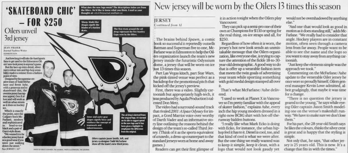 20 years ago today, Edmonton Oilers unveil McFarlane jersey