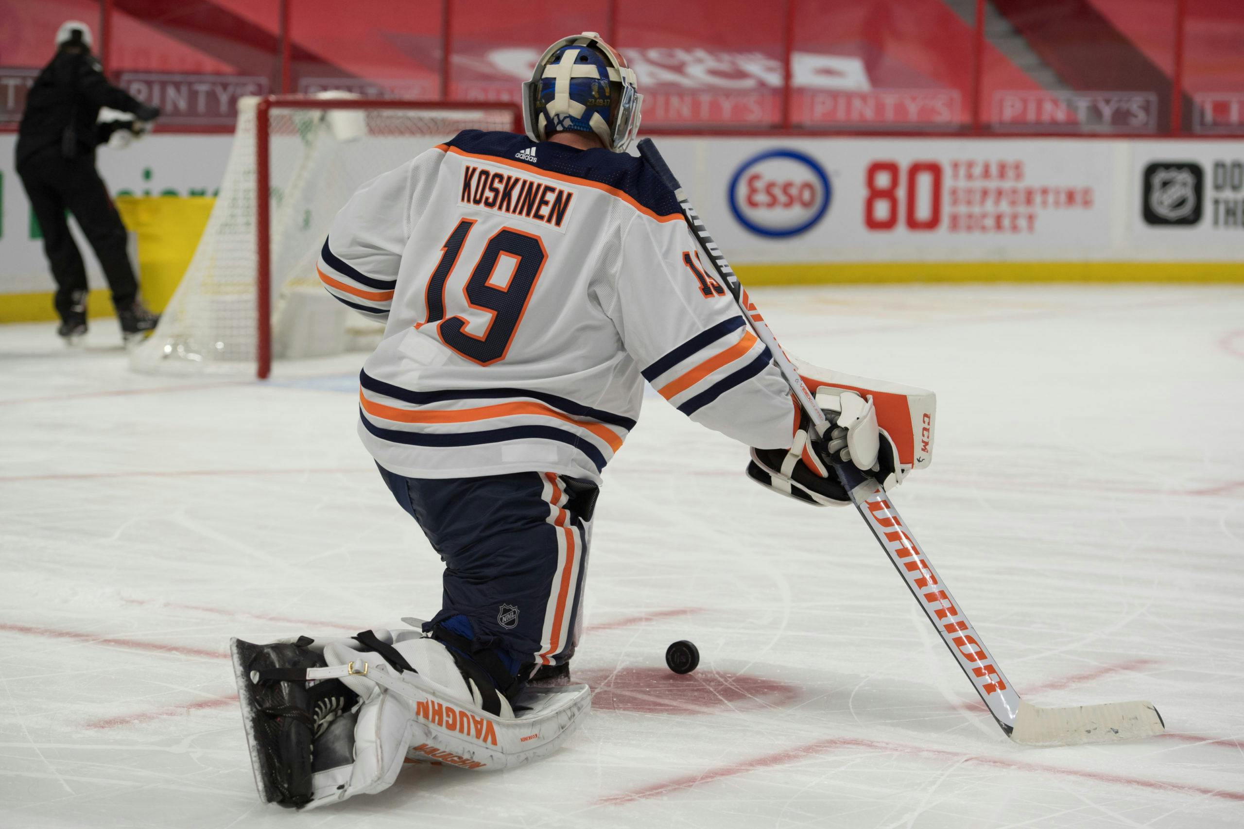 Mikko Koskinen #19 - 2021-22 Edmonton Oilers Game-Worn White Set #3 Jersey  (Worn For Regular Season Only) - NHL Auctions
