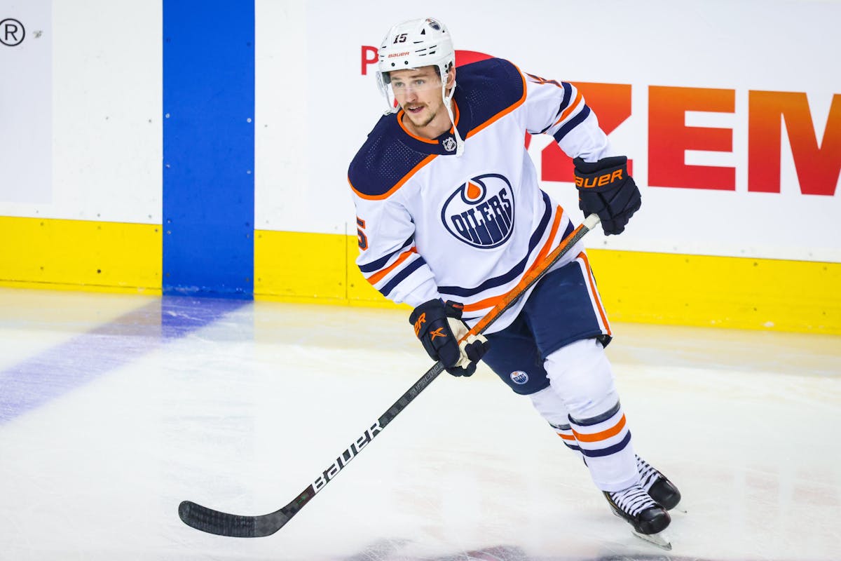 Edmonton Oilers Josh Archibald 15 Home 2022 Stanley Cup Champions Breakaway  Men Jersey - Orange - Bluefink
