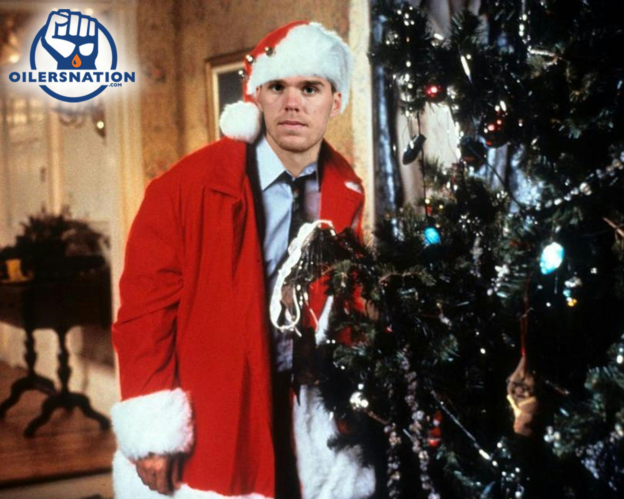 Edmonton Oilers NHL Hockey Ho Ho Ho Santa Claus Merry Christmas
