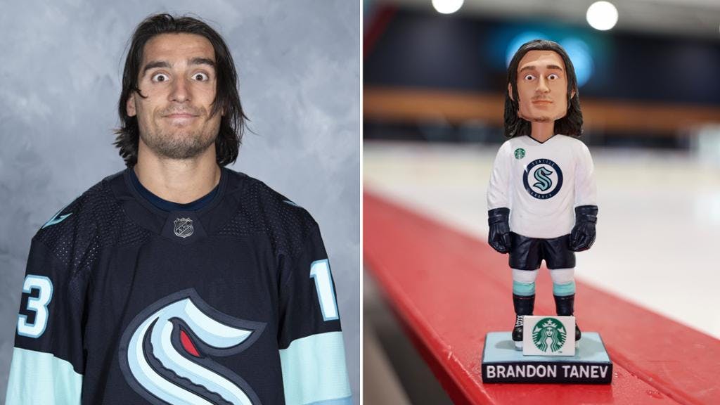 Tanev's bobblehead arriving at the arena… 