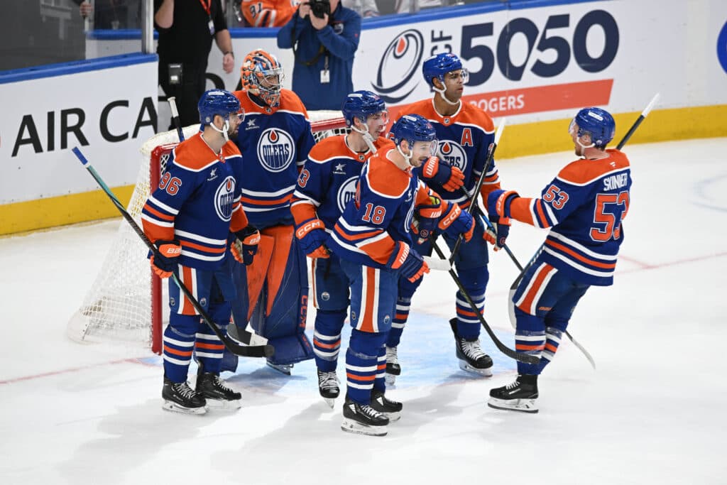Edmonton Oilers celebrate win