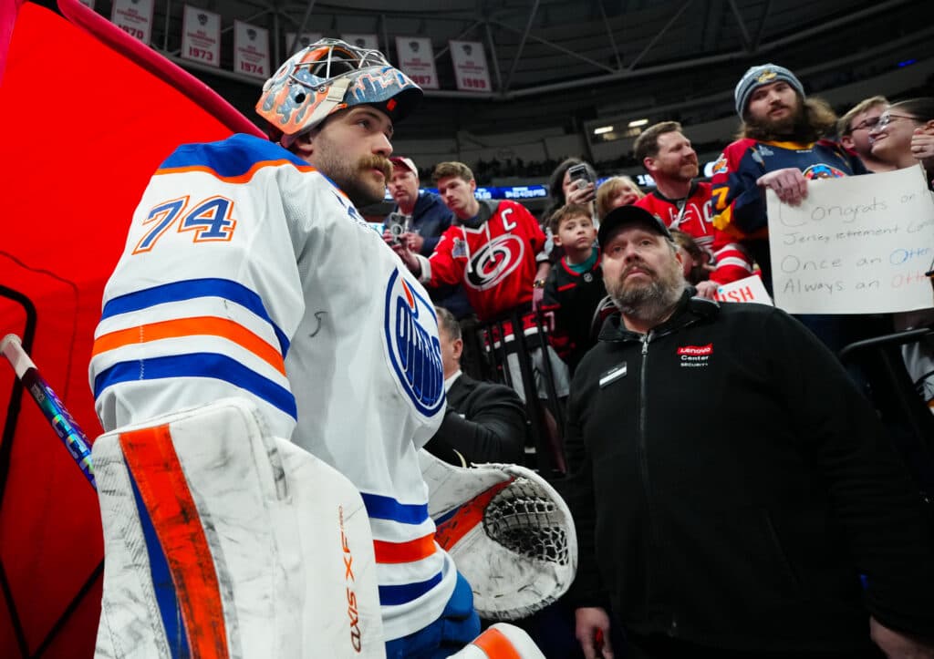 Edmonton Oilers goaltender Stuart Skinner
