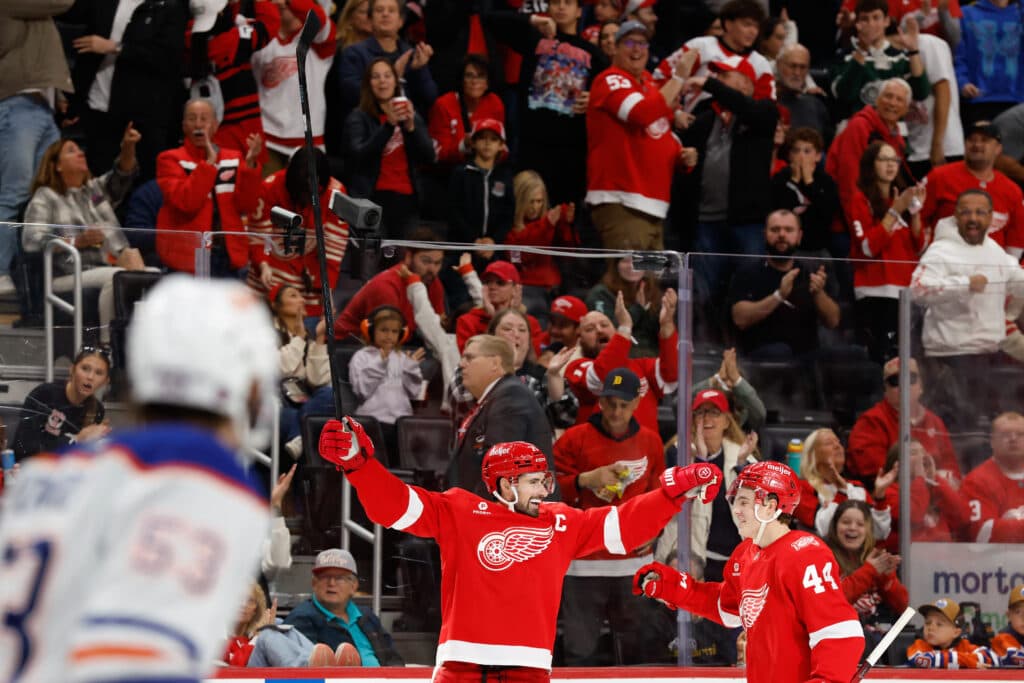Detroit Red Wings celebrate goal