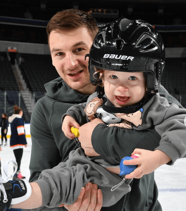 Zach Hyman with his Son