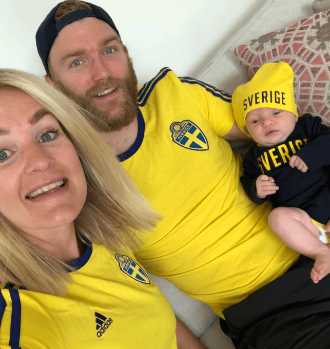 The Ekholms watching a soccer game