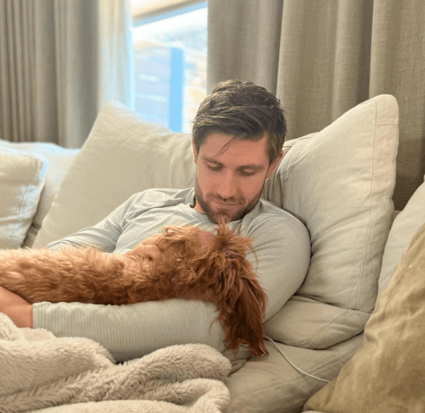 Leon Draisaitl being a dog dad.
