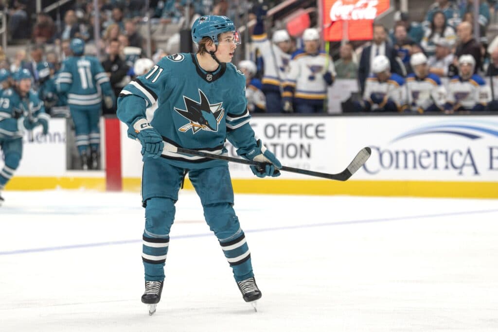 San Jose Sharks forward Macklin Celebrini