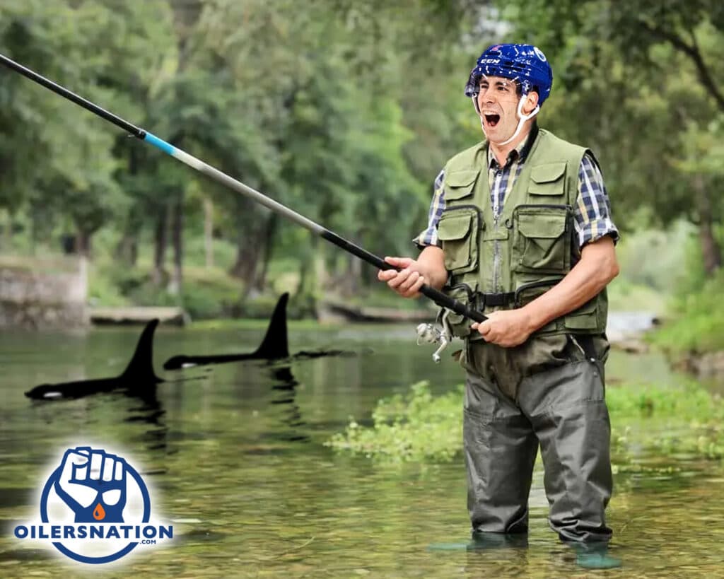 GDB Evan Bouchard Edmonton Oilers Fishing Photoshop
