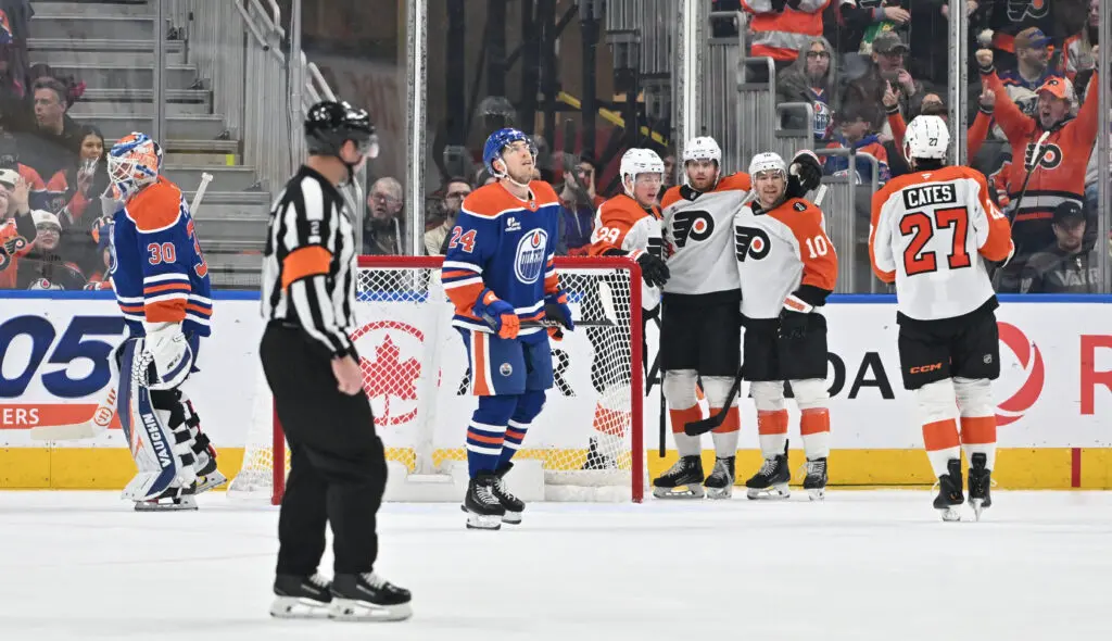 Edmonton Oilers Philadelphia Flyers Calvin Pickard Bobby Brink