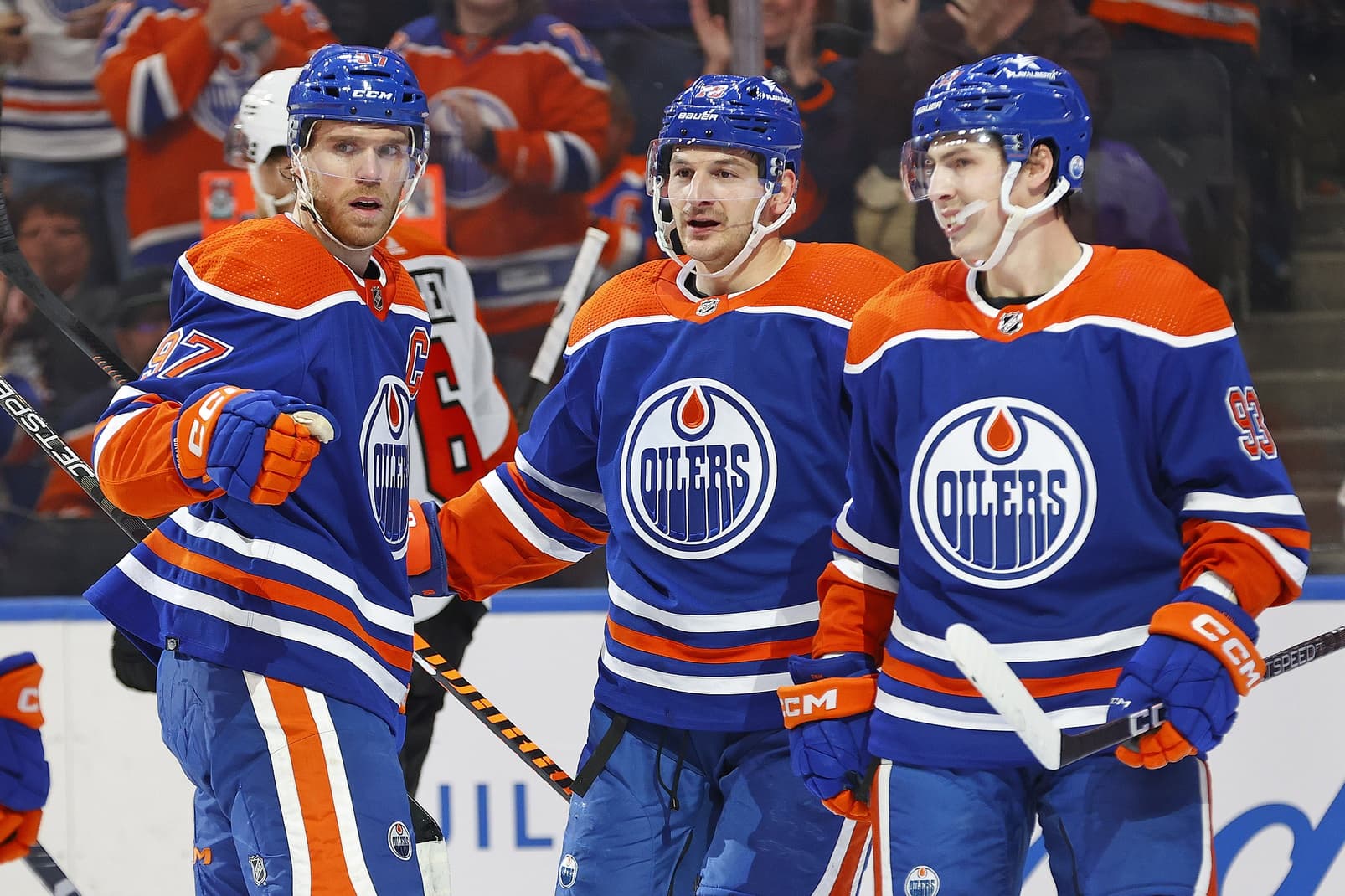 Edmonton Oilers celebrate goal