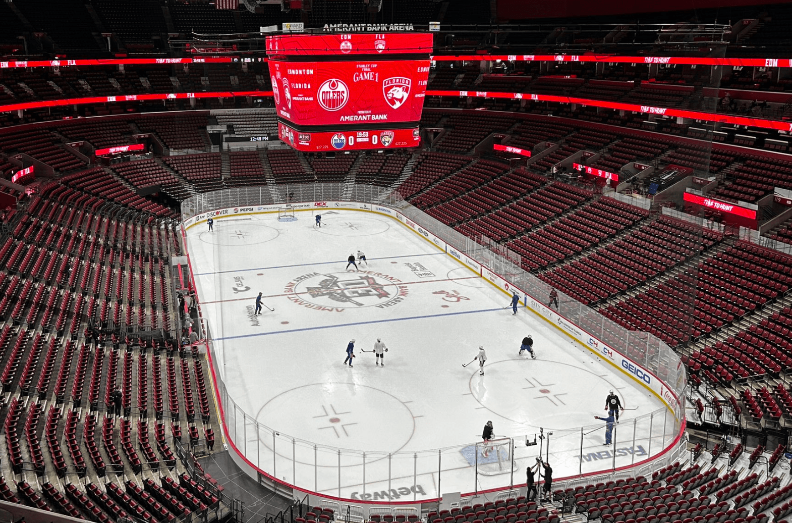 Oilers practice at Amerant Bank Arena