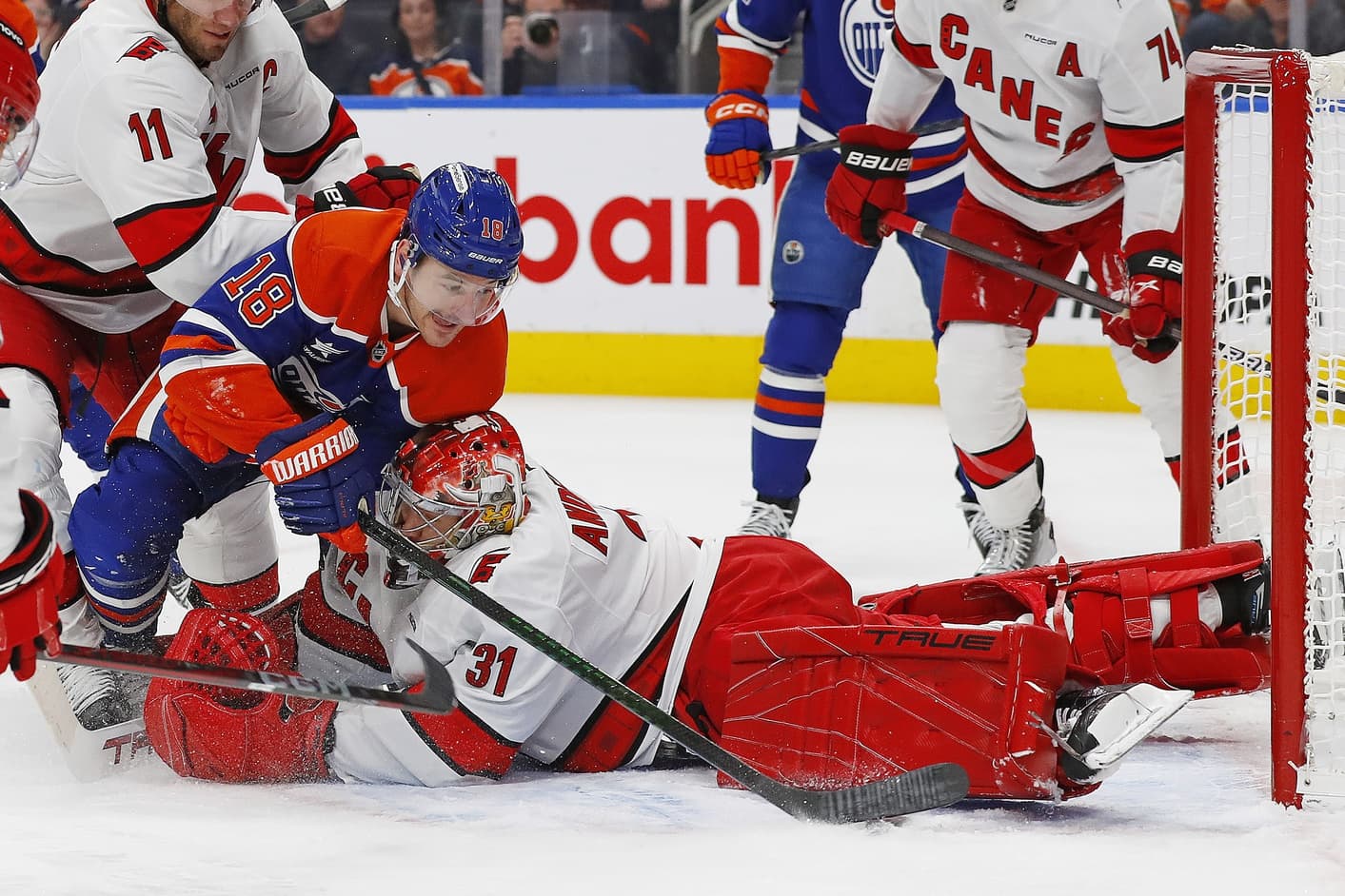 Edmonton Oilers Zach Hyman Carolina Hurricanes Frederik Andersen