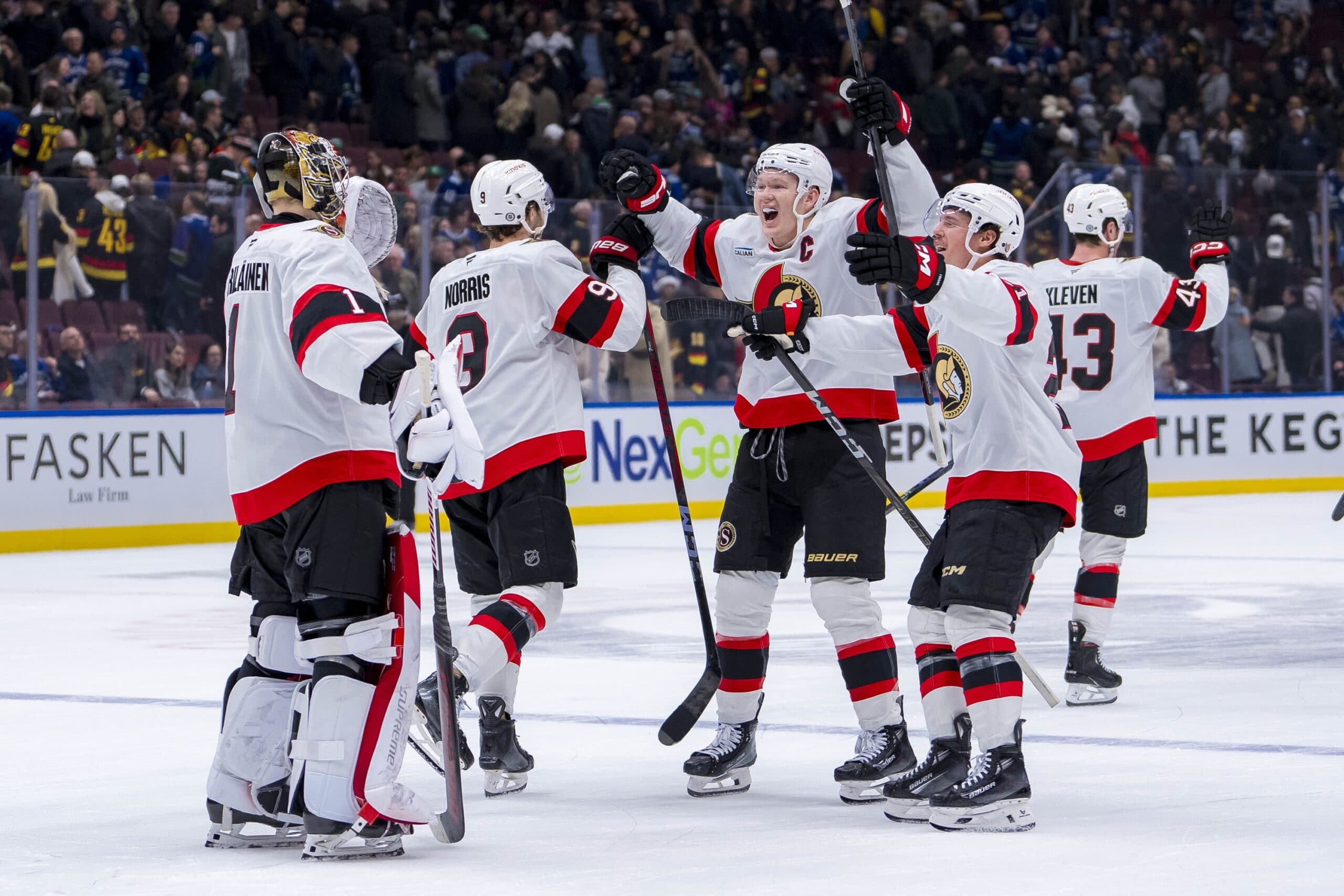 Ottawa Senators celebrate win