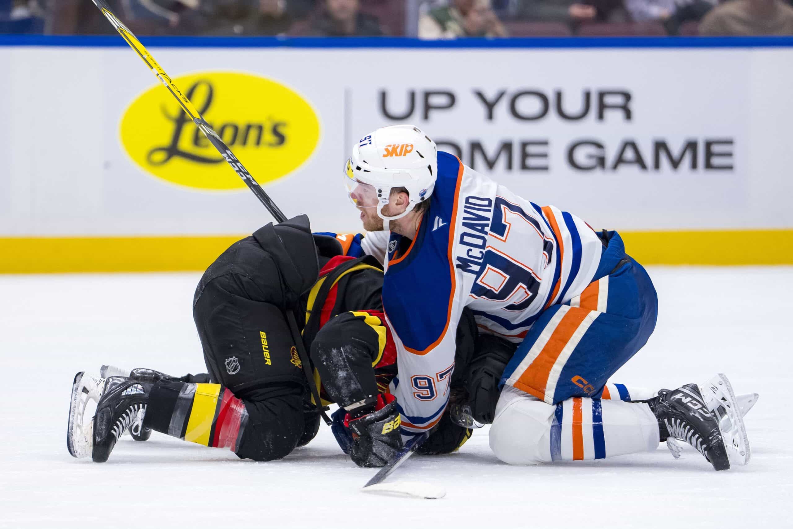 Edmonton Oilers Connor McDavid Vancouver Canucks Conor Garland