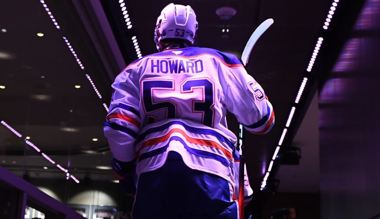 Edmonton Oilers forward Isaac Howard