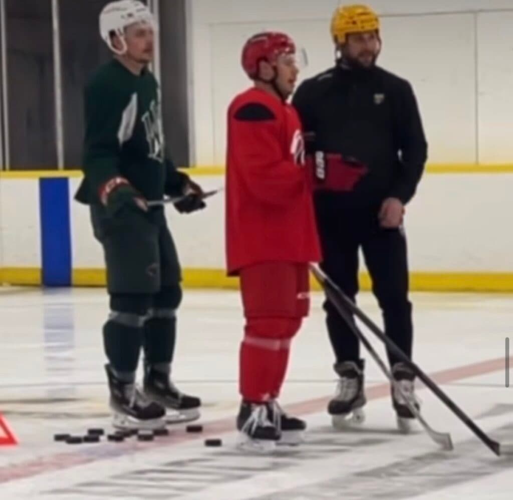 Logan Stankoven training with Ned Lukacevic