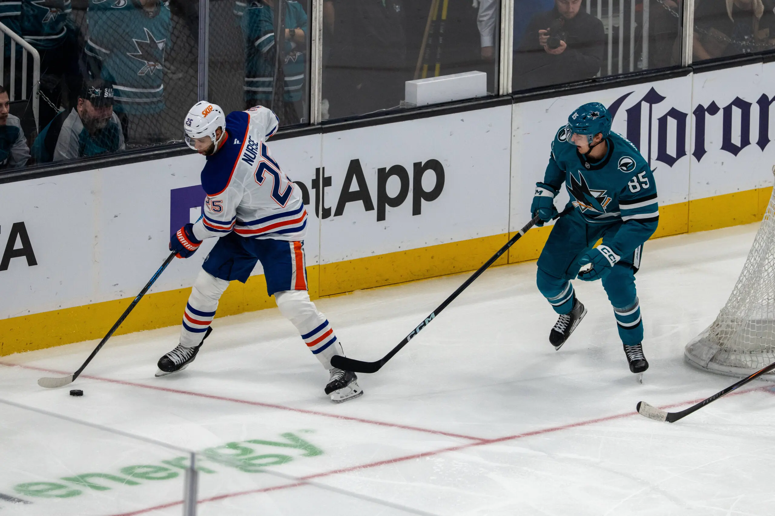 Edmonton Oilers Darnell Nurse San Jose Sharks Shakir Mukhamadullin